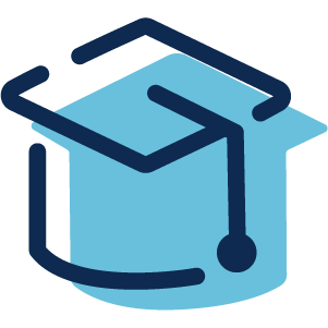 A graphic depiction of a graduation cap.